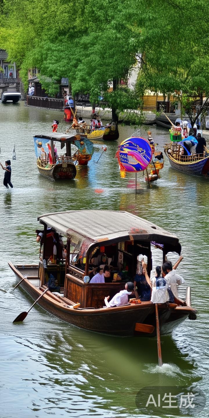 以水上运动体验为例，游客可以参与乌篷船、赛龙舟等水